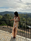 Marielle dress with flowers -  Yellow/orange
