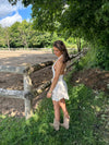 Fannie dress with flowers - White