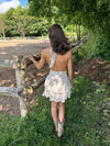 Fannie dress with flowers - White