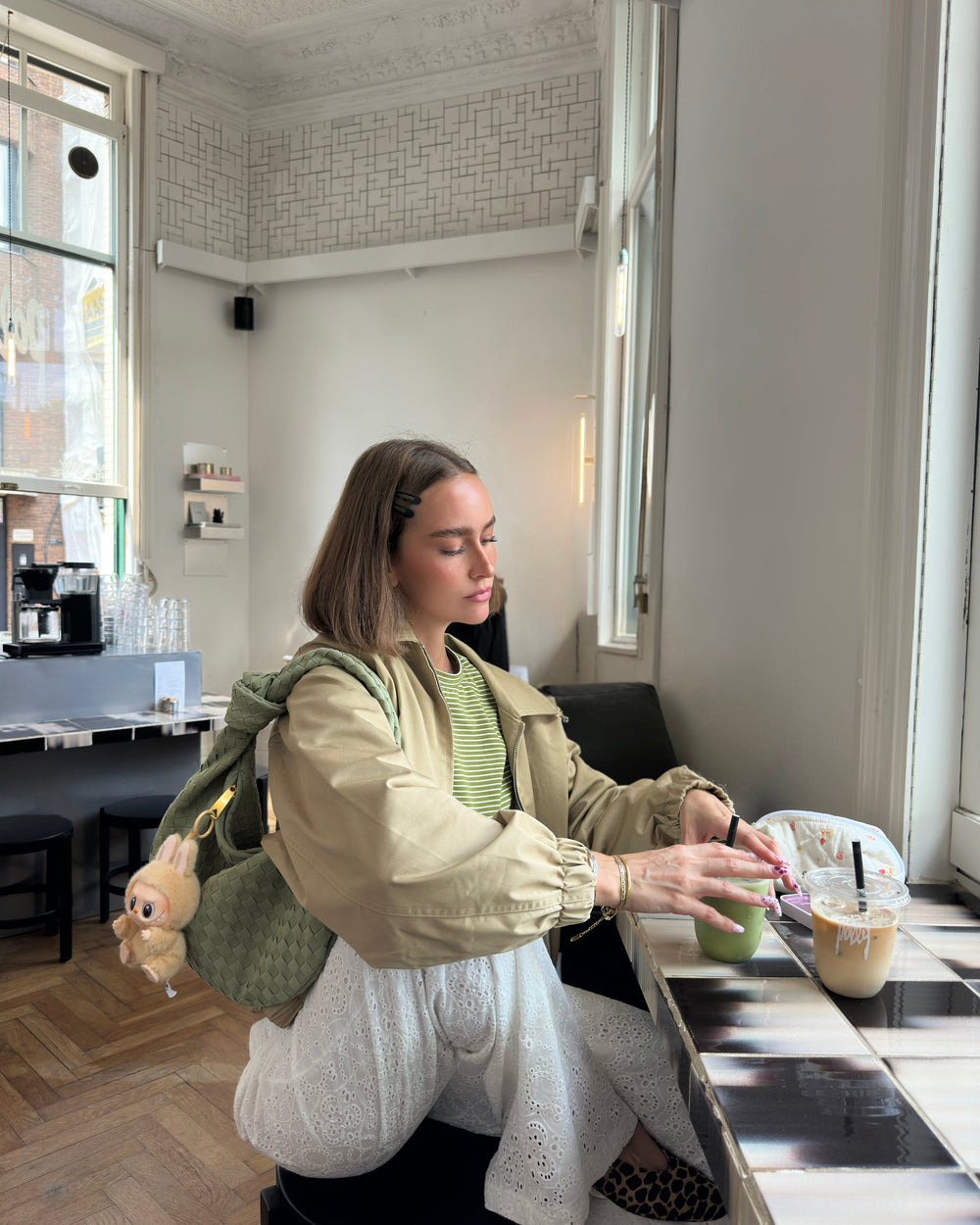 Florence suede bag - Sage green