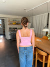 Mandaline top with lace detail - Pink