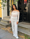Elsa striped jeans - White