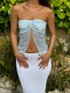 Zita bandeau mesh top - Blue