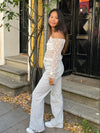 Elsa striped jeans - White