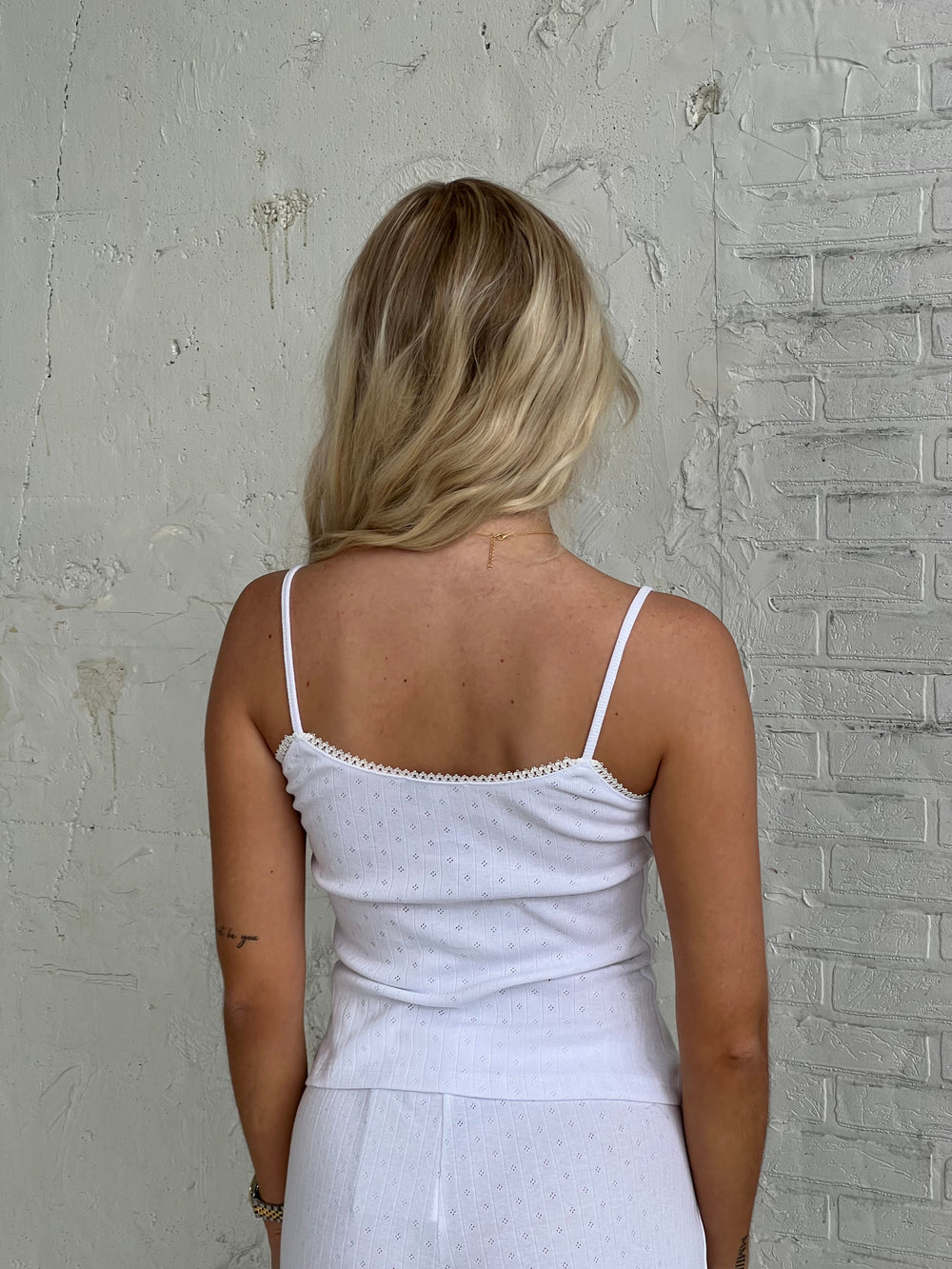 Kaya pointelle top - White