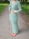 Ines knitted maxi skirt - Dusty green