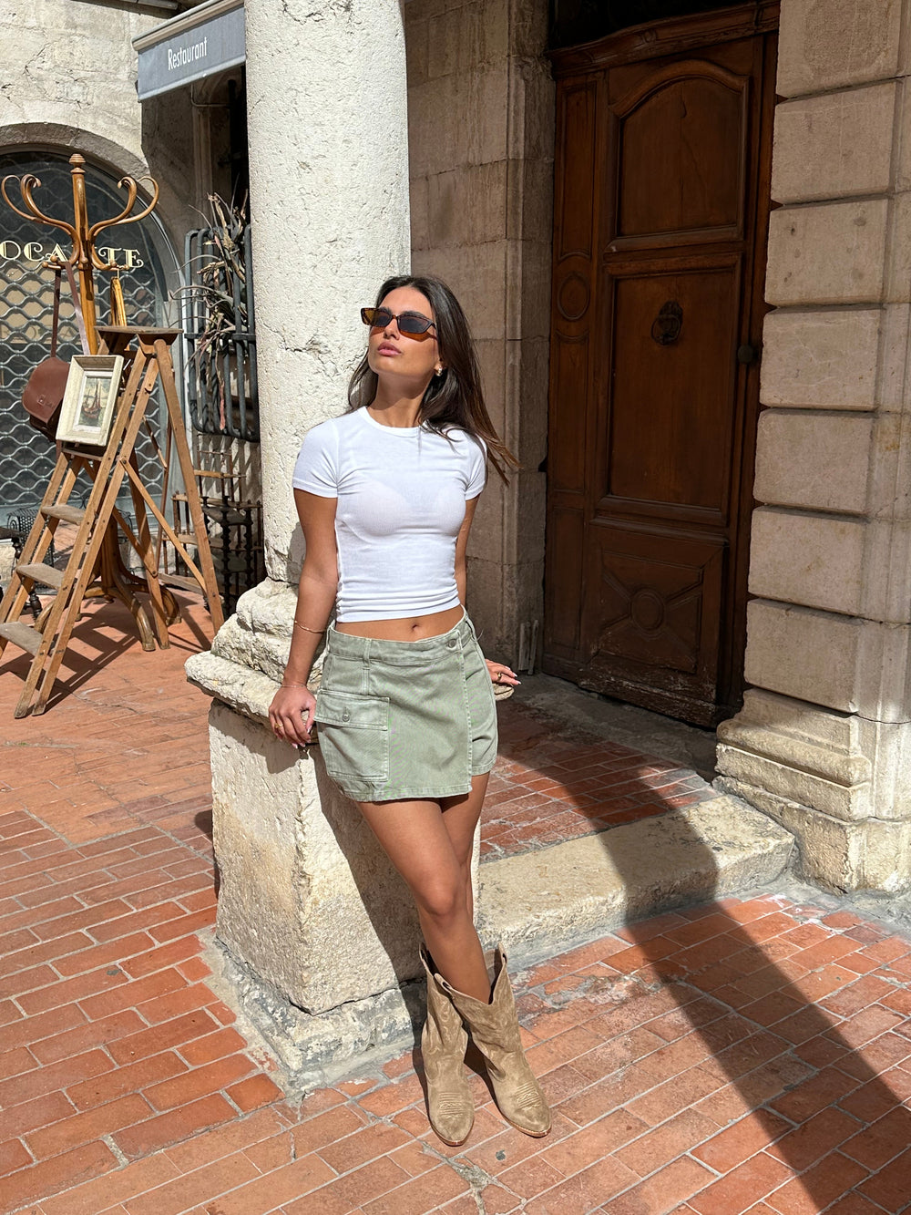 Nynnely skirt/shorts - Kaki