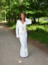 Ines knitted maxi skirt - White