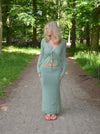 Ines knitted maxi skirt - Dusty green