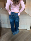 Sonya jeans with cuffs - Blue denim