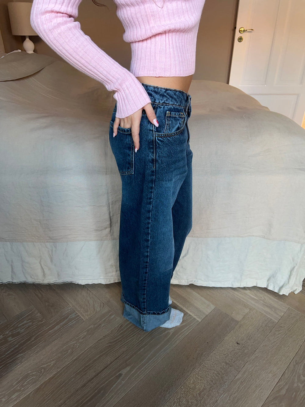 Sonya jeans with cuffs - Blue denim