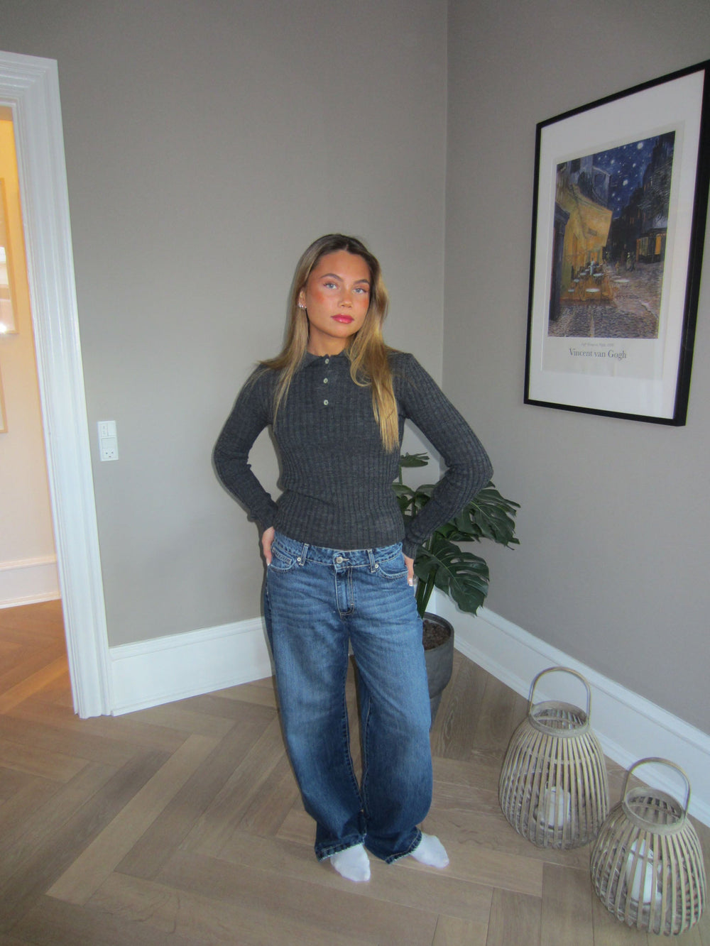 Sessa low-waisted jeans - Blue denim
