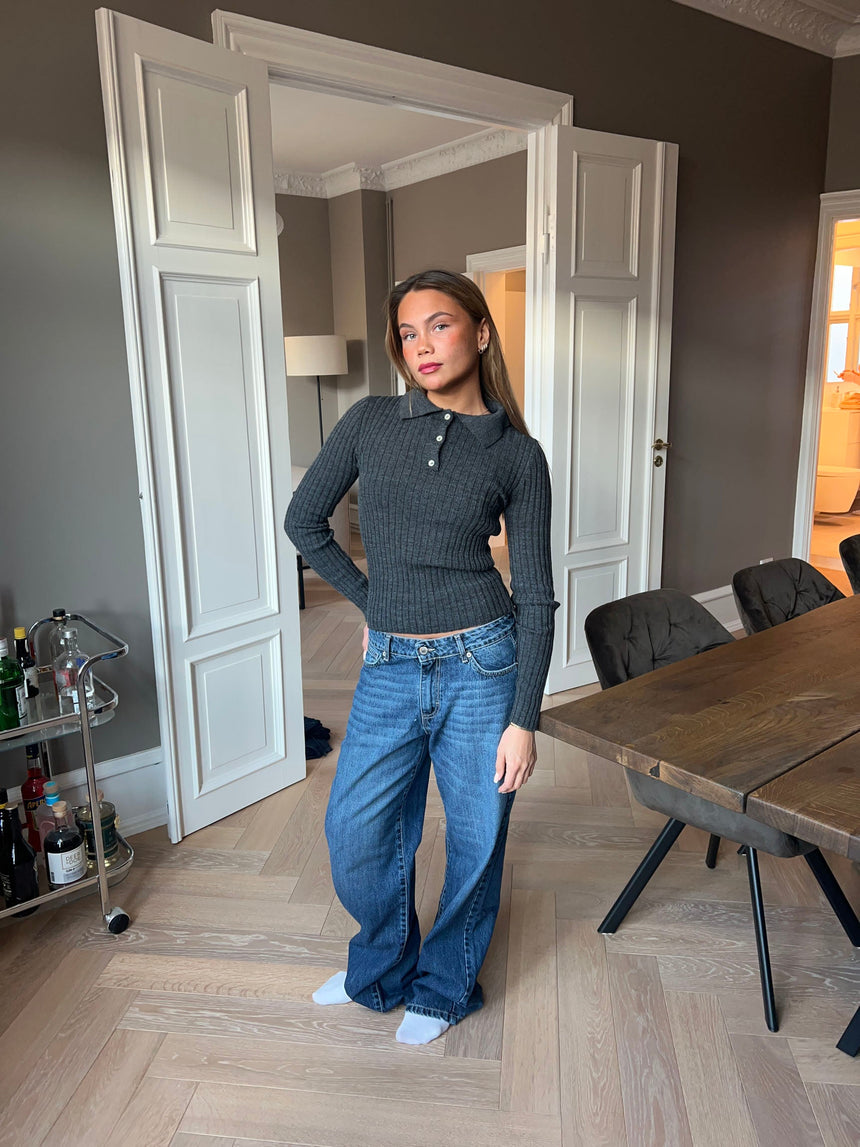 Sessa low-waisted jeans - Blue denim