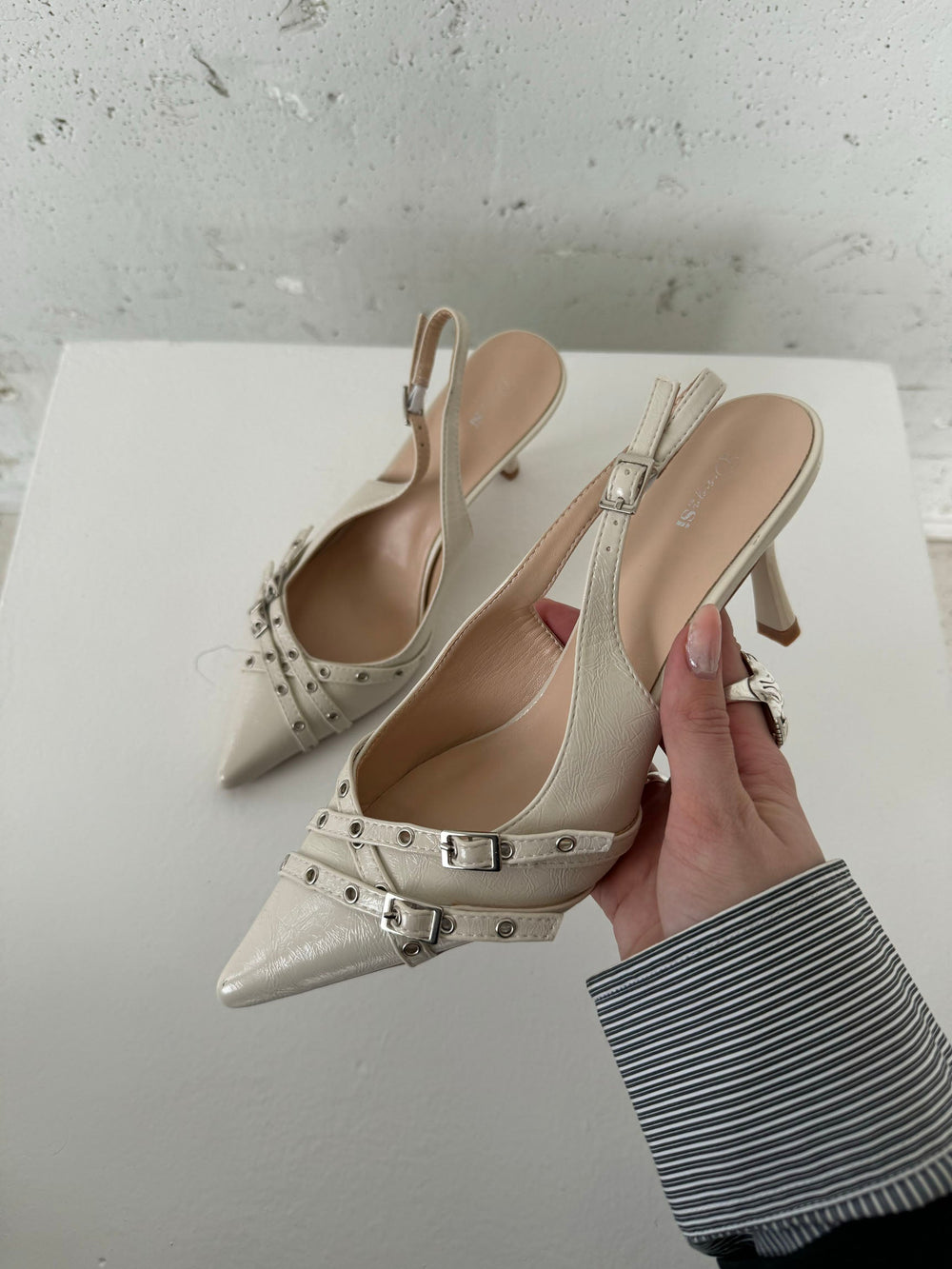 Kandy slingback heels - Cream