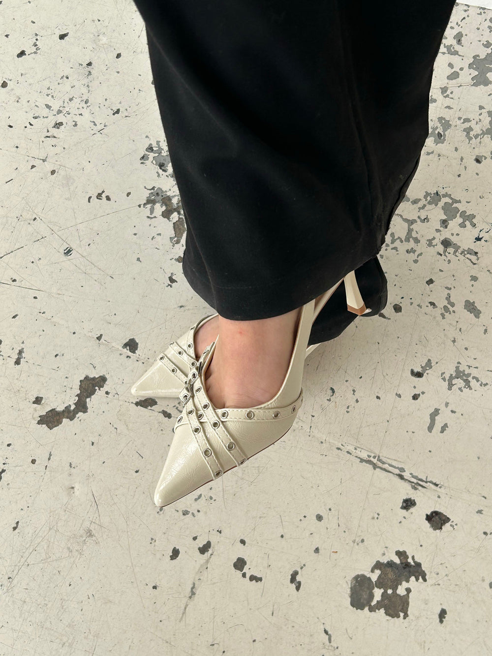 Kandy slingback heels - Cream