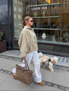 Lenaya jacket with denim back - Beige