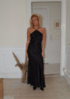 Kris maxi satin dress - Black