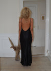Kris maxi satin dress - Black
