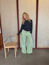 Lonny trousers with stripes – Green