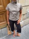 Maxima shirt with buttons - Taupe