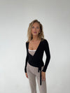 Motion wrap blouse - Jet Black