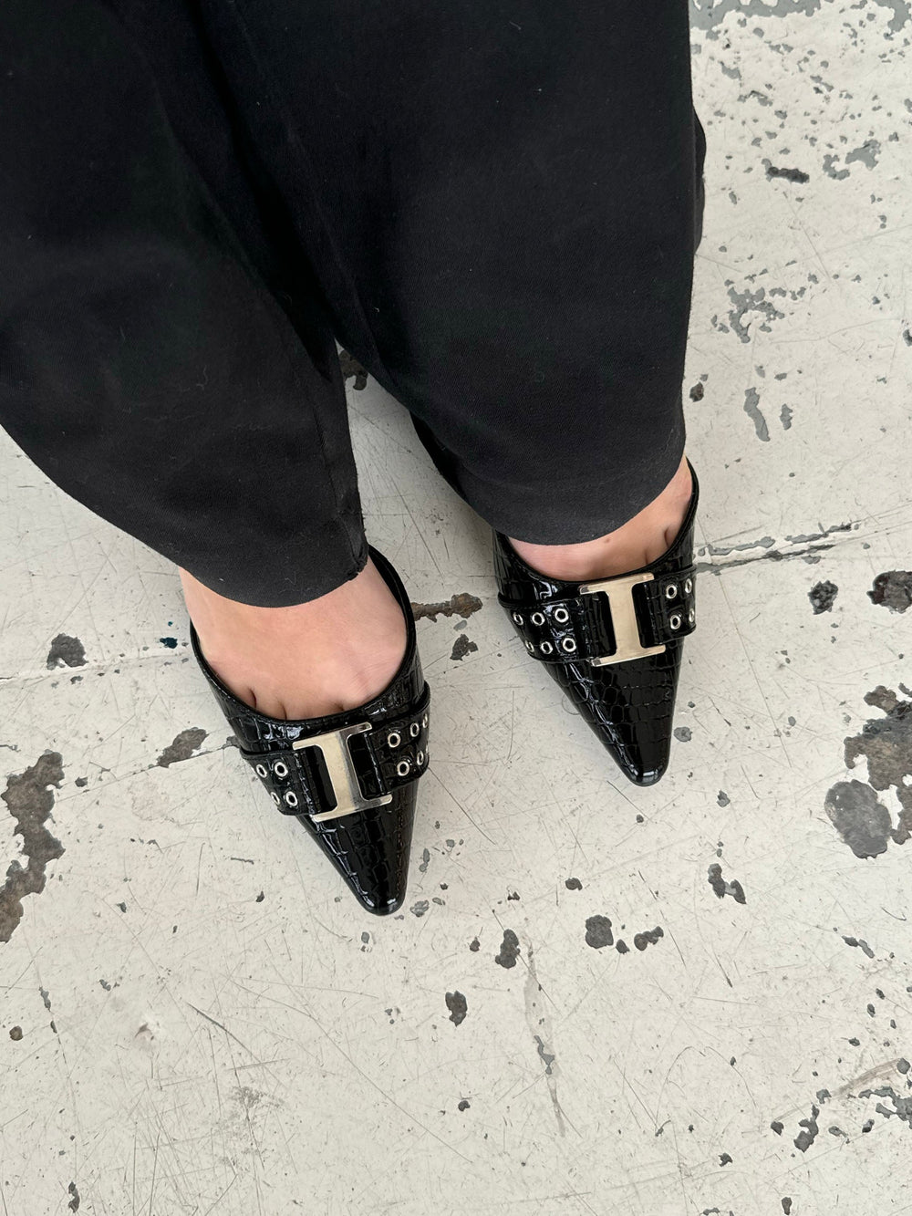 Nida slingback heels with buckle - Black