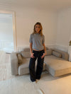 Leontine cable-knit polo - Grey