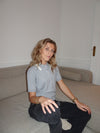 Leontine cable-knit polo - Grey