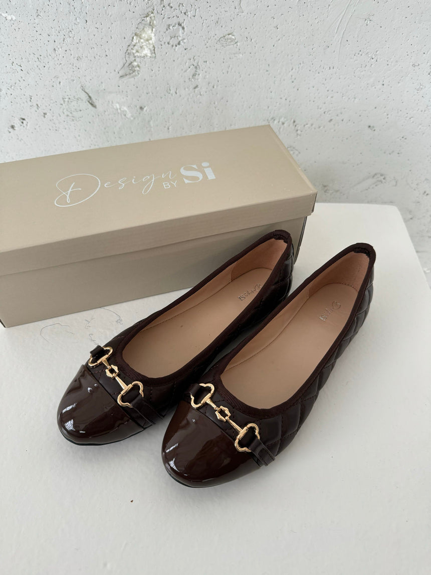 Ronda ballet flats with pattern - Brown