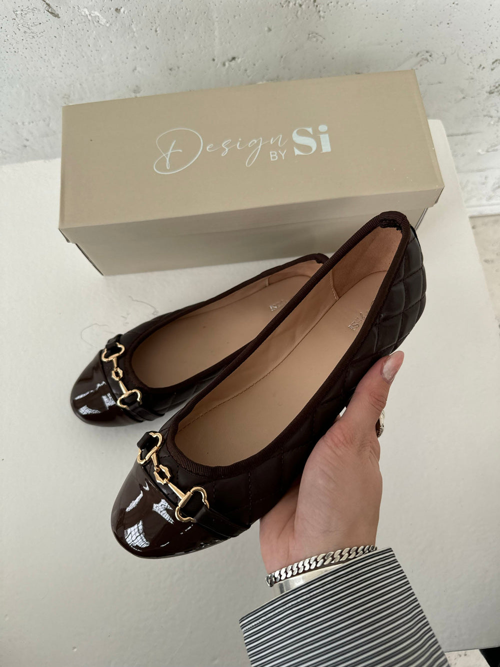Ronda ballet flats with pattern - Brown
