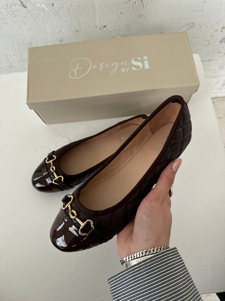 Ronda ballet flats with pattern - Brown