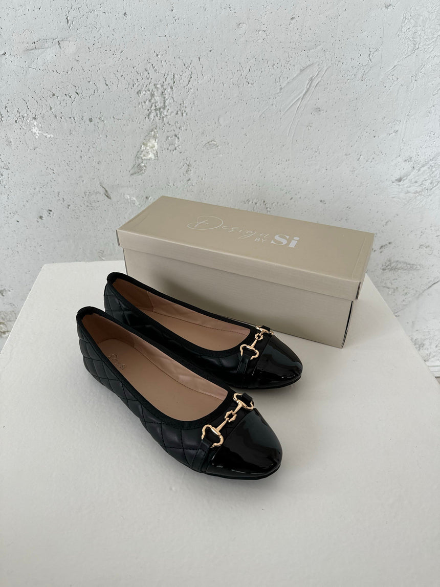 Ronda ballet flats with pattern - Black