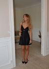 Roseline satin dress - Black
