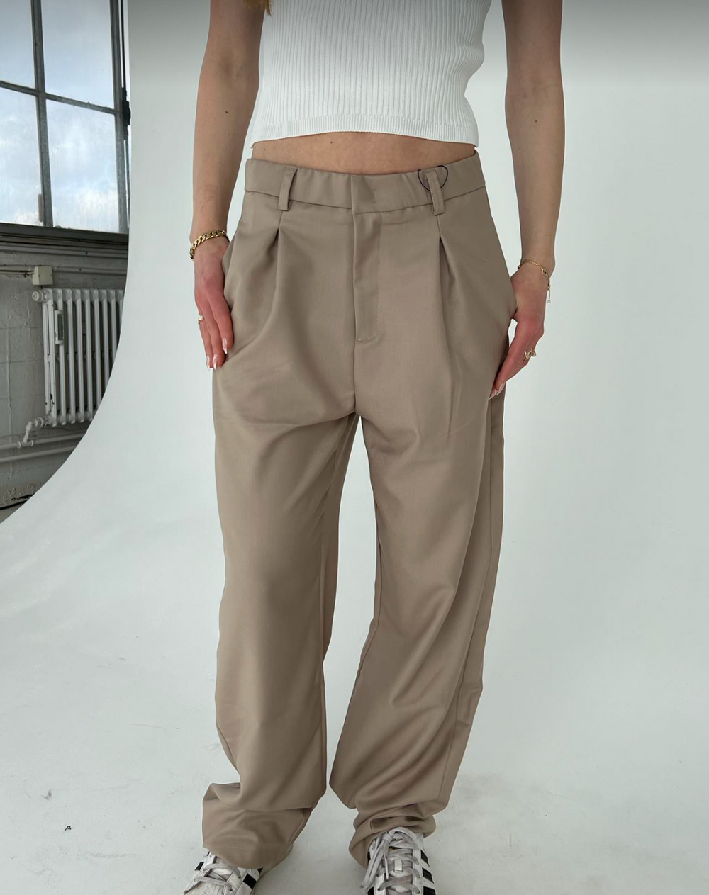 Lisette oversized suit pants - Beige