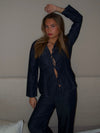 Freddy shirt with tie details - Dark blue