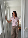 Carolina fitted shirt – White/pink