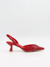 Nida slingback stilettos with buckle – Red