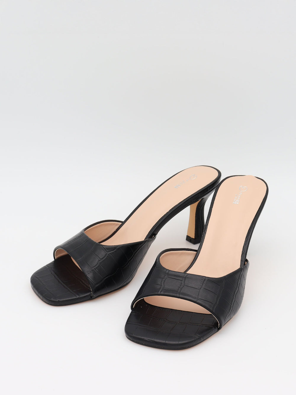 Christie heels - Black snake skin