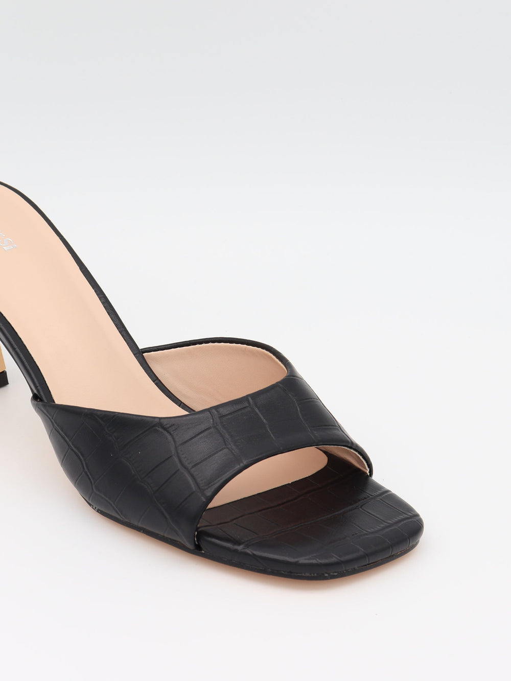 Christie heels - Black snake skin