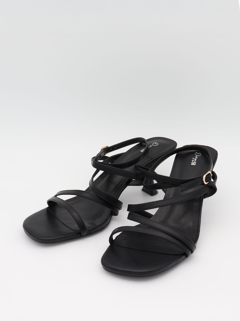 Whitney heels with wrapped leather details - Black