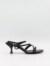 Whitney heels with wrapped leather details - Black