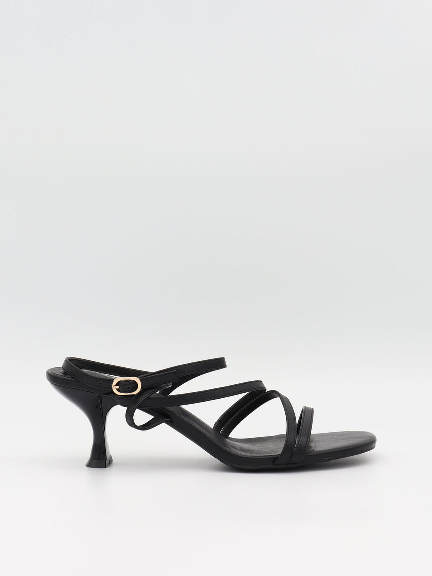 Whitney heels with wrapped leather details - Black