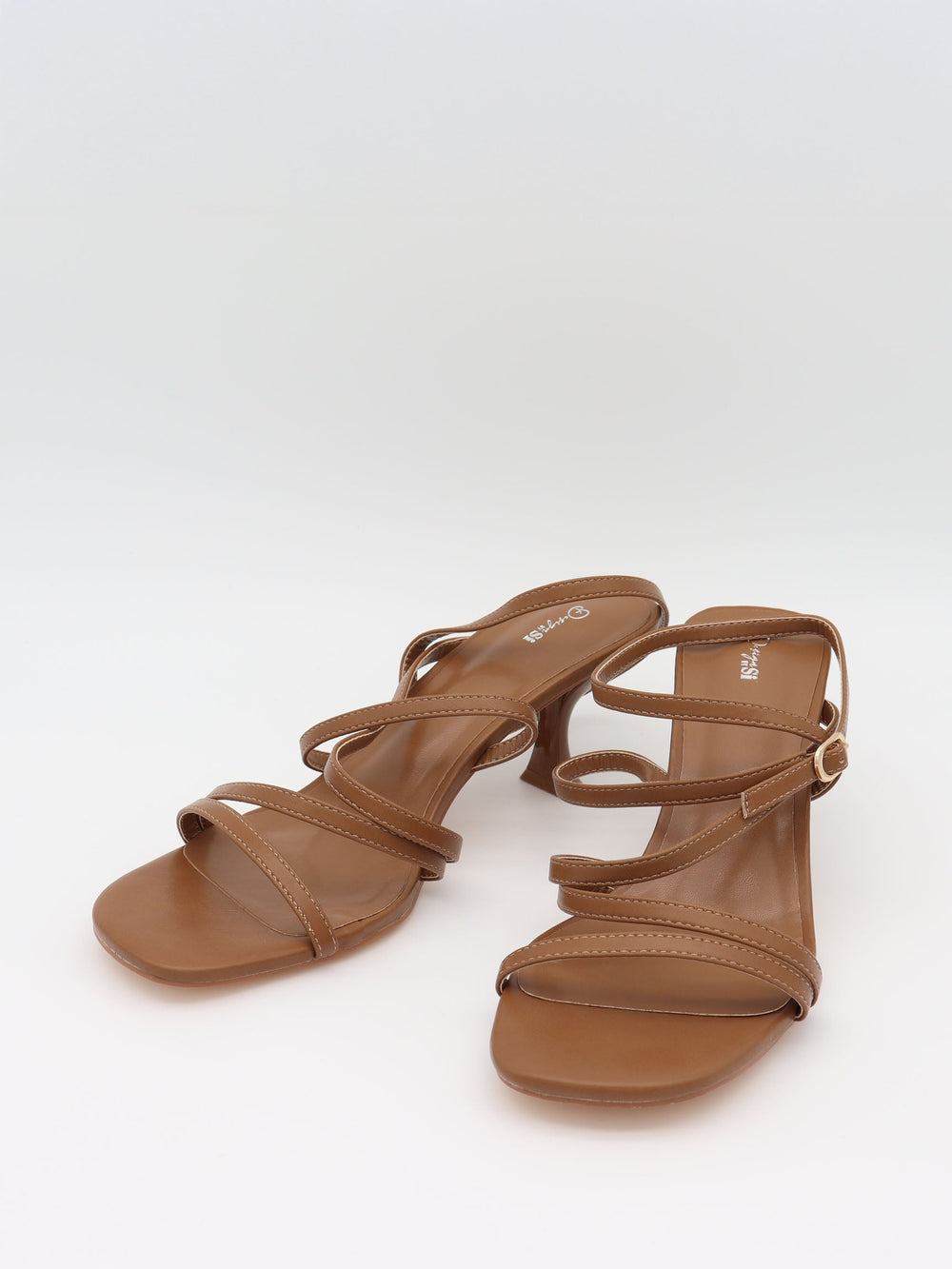Whitney heels with wrapped leather detail - Brown