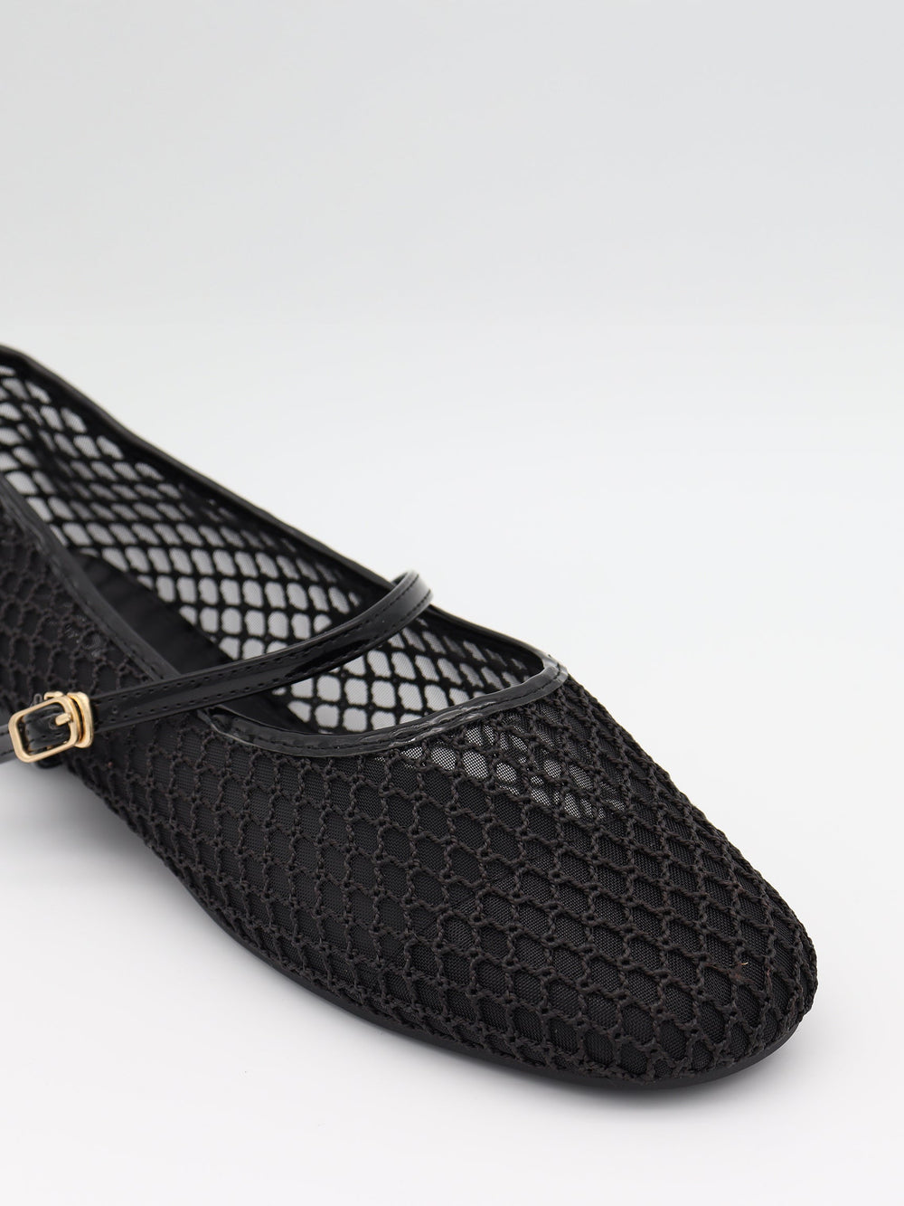 Tilda ballerinas in net material with strap - Black