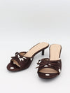 Rosita mules with polka dots - Brown/white