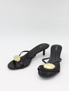 Cleopatra mini heels with gold details - Black