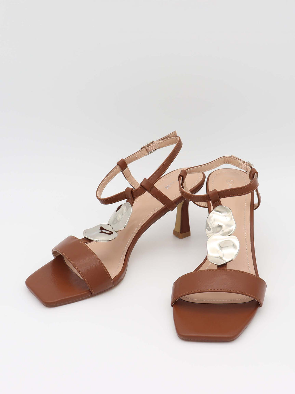 Spania heels with silver details – Brown
