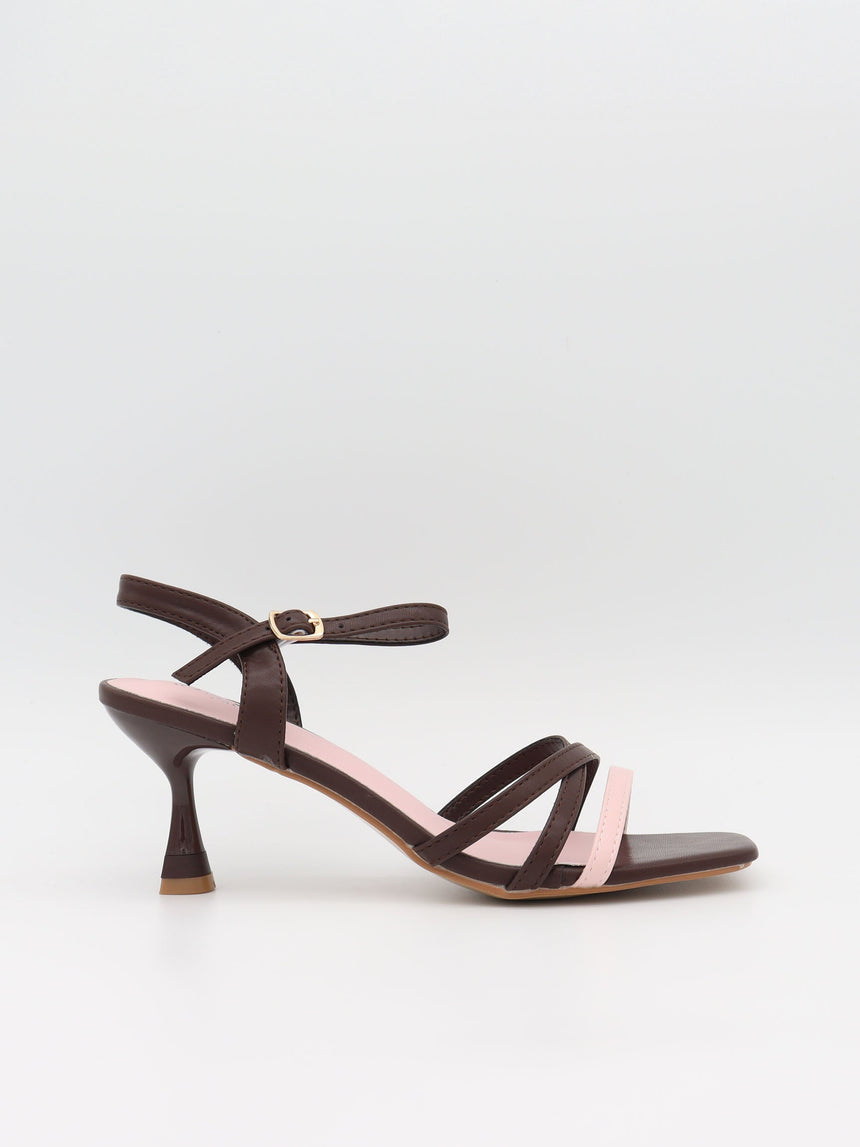 Tillia heels - Brown/pink
