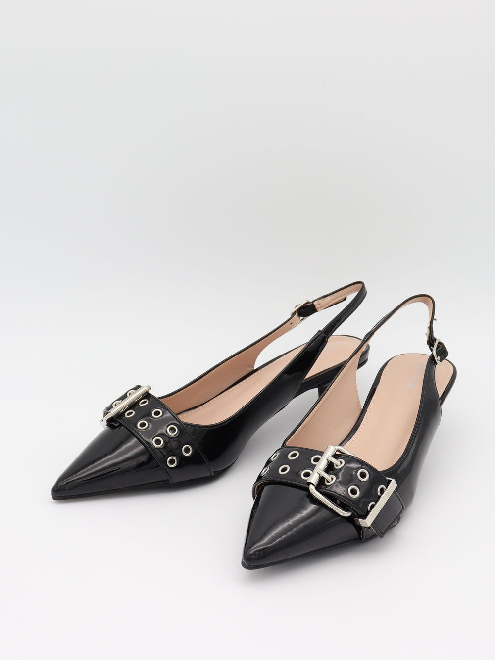 Bobla heels with buckle – Black