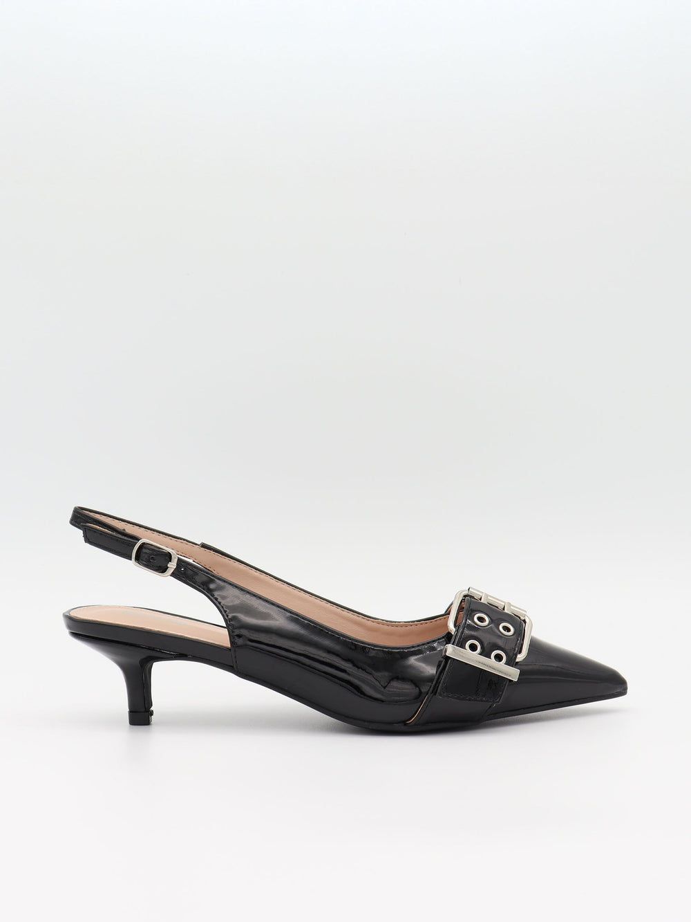 Bobla heels with buckle – Black